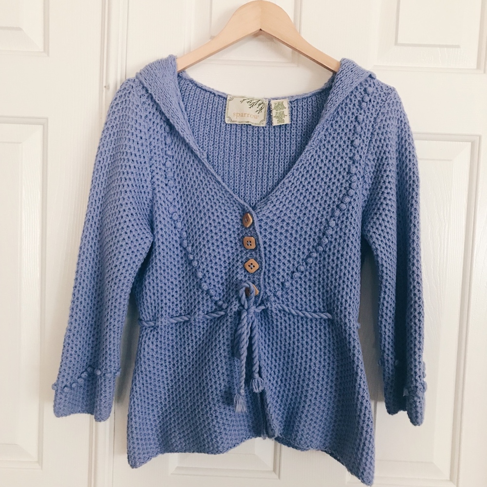 Anthropologie Sparrow Lavendar Hood Sweater